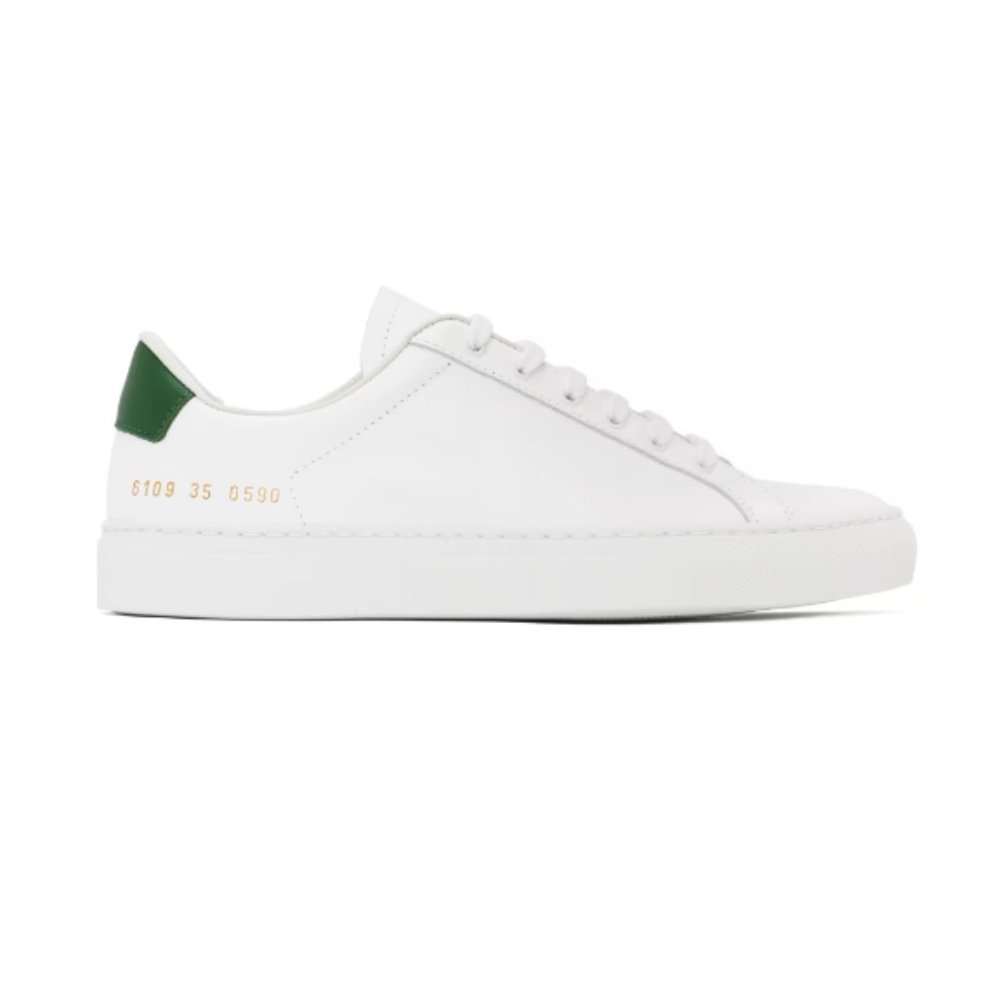 COMMON PROJECTS White Retro Low Sneakers Sz 37